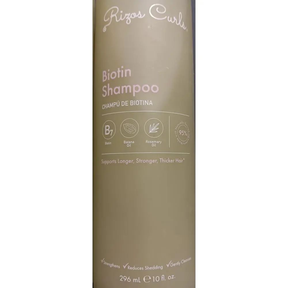 Rizos Curls Biotin Shampoo Designed to gently cleanse and nourish hair